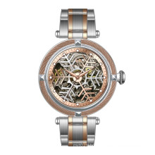 Skeleton Mechanical Watch With Snowflake Dial